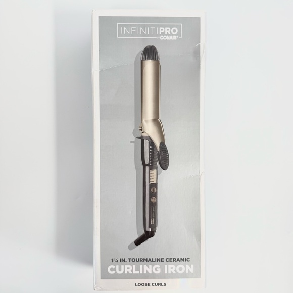 Conair Infinitipro Nano Tourmaline Ceramic 1.25" Curling Iron & Barrel Sleeve - Picture 2 of 12